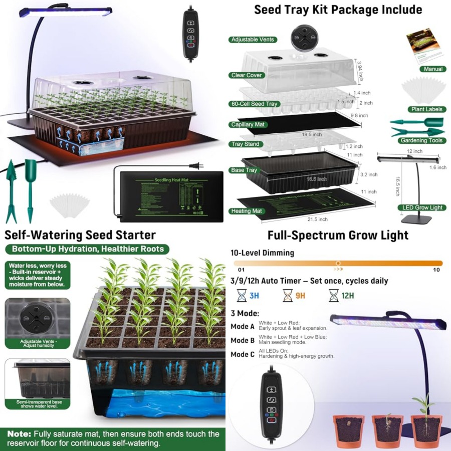 60-Cell Self-Watering Seed Sta - Humidity Dome Kit review and price